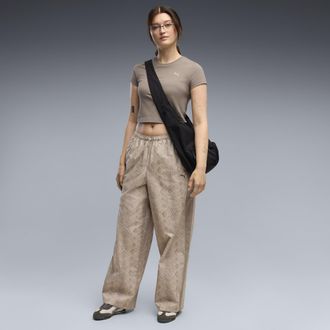 Puma Pantaloni con stampa T7 dal taglio morbido da donna, Accessori, Beige, XL