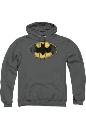 Gildan Batman Destroyed Logo Adult Pull Over Hoodie / Hooded Sweatshirt