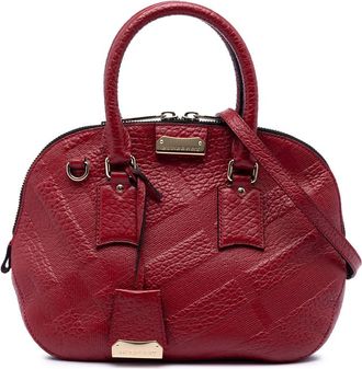 Burberry Pre-owned Burberry Small Heritage Grain Check Embossed Leather Orchard Bowling Bag Ladies DDG1VQAU2WZQ2U70