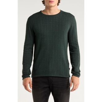John Varvatos Fern Feeder Stripe Rib Long Sleeve T-Shirt in Seaweed at Nordstrom Rack, Size X-Large