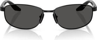 Prada 58mm Oval Sunglasses in Black /Dark Grey at Nordstrom