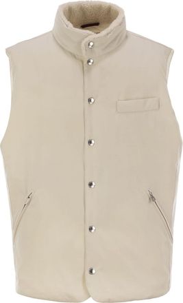 Brunello Cucinelli Bicolor Cotton Sleveless Mens Jacket