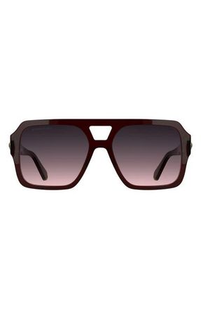 Kendra Scott Elisa 57mm Gradient Aviator Sunglasses in Wine at Nordstrom