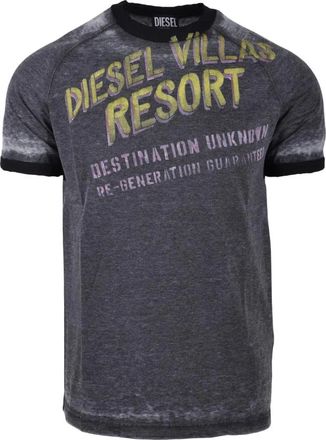 Diesel Katoenmix T-shirt - Heren - T-shirts - Grijs - S - Katoen - Tops