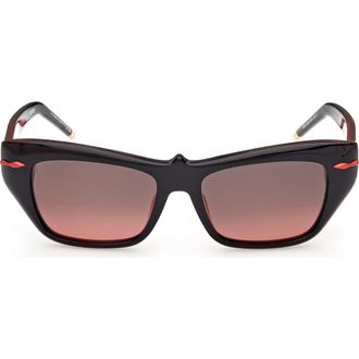 Christian Louboutin 52mm Cat Eye Sunglasses in Black /Red Gold Metal /Zeiss at Nordstrom