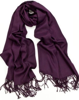 World of Shawls Plain Pashmina Scarf Hijab Shawl Stole Wrap (Plum)