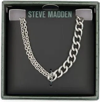 Steve Madden Mixed Chain Necklace in Shiny Rhodium at Nordstrom Rack