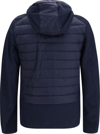Parajumpers Mens Jacket Nolan Hybrid With Hood Blue Navy Down Coat