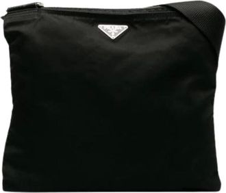Prada Pre-owned Cross Body Bags, female, Black, Size: ONE SIZE Pre-owned Nylon Crossbody Bag