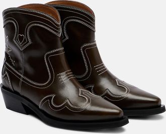 Ganni Embroidered cowboy boots