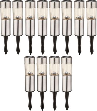 ETC Shop 12 Luci Solari In Acciaio Inox A Led Spina Luci Picco Della Batteria Di Illuminazione Esterna