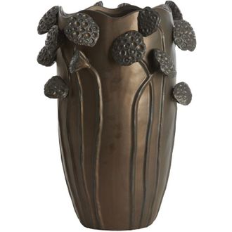 Light & Living Light&living - Vaso De Cer&aacute;mica Lavci Mate Marr&oacute;n Oscuro - 35,5x35x51 Cm