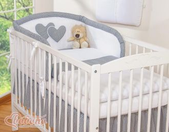 OEM Juego De Cama De 3 Piezas 120x90 Corazones - Pata De Gallo Negra