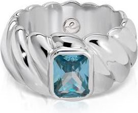 Ettika So Twisted Crystal Statement Ring in Sapphire And Silver at Nordstrom, Size 7