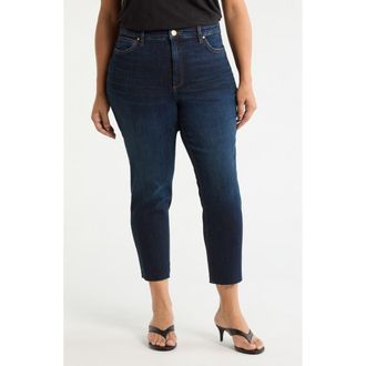Kut from the Kloth Rachael Fab Ab Raw Hem High Waist Crop Mom Jeans in Mentor at Nordstrom, Size 16W