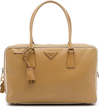 Prada Pre-owned Prada Perforated Saffiano Lux Bauletto Top Handle Bag Ladies YTP1FGVQLVT7E76D