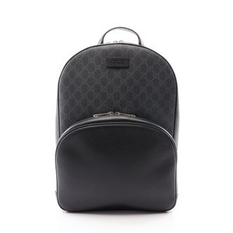 Gucci Black Coated Canvas Leather Backpack (Pre-Owned)