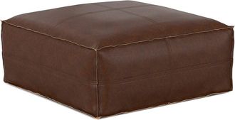 Simpli Home Brody 30In Boho Square Coffee Table Pouf