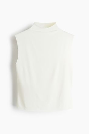 H&M &Auml;rmelloses Top mit Turtleneck - White
