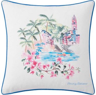 Tommy Bahama Watercolor Scenic Cotton Decorative Pillow