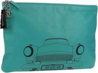 Chanel Pre-owned Clutches, female, Green, Size: ONE SIZE Pre-owned Leather Clutch