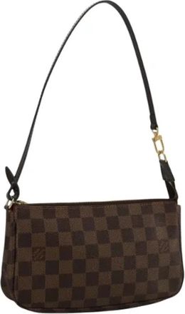 Louis Vuitton Tweedehands Canvas Louis Vuitton tassen - Dames - Vintage Schoudertas - Bruin - ONE Size - Leer - Vintage