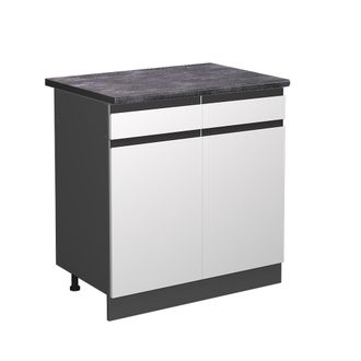 Vicco Mueble Bajo De Cocina R-line, Blanco, 80 Cm, Et Antracita