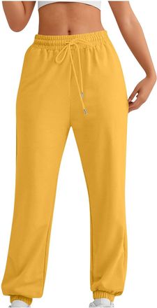 Generic Trousers for Women UK Black Joggers Plain Baggy Fleece Lined Tapered Leg Jogger Size 14 Fleece Lined Joggers Womens Ladies Golf Trousers Adjustable Ca