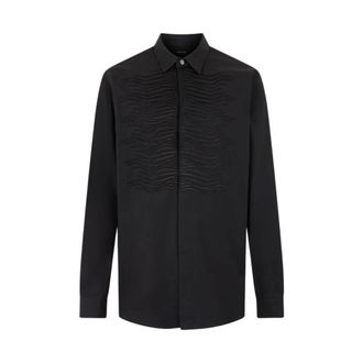 Roberto Cavalli Cotton Shirt with Embroidered Zebra Motif - male - Roberto Cavalli - Casual Shirts - Black - 2XL - Shirts