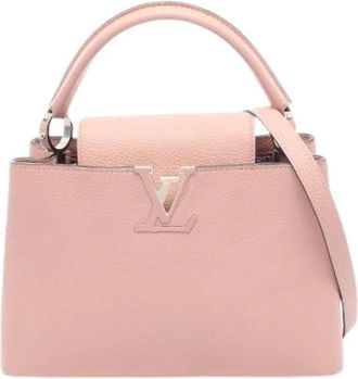 Louis Vuitton Pre-owned Capucines MM Taurillon Leather 2way Handbag - Dames - Vintage Handtas - Roze - ONE Size - Leer - Vintage
