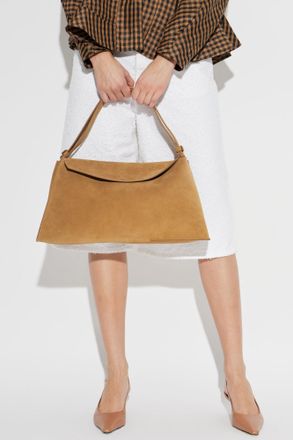 STUDIO NICHOLSON Suede Shoulder Bag Shiboru, Unisex, Beige