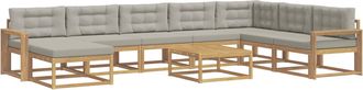 vidaXL Conjunto De Sof&aacute;s De Exterior 9 Uds. Blanco Y Gris Claro Vidaxl
