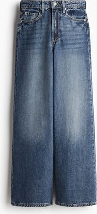 H&M Feather Soft Super Wide Ultra High Jeans - Blue