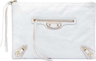 Balenciaga Pre-owned Vintage Clutch - Dames - Vintage Clutch - Wit - ONE Size - Leer - Vintage