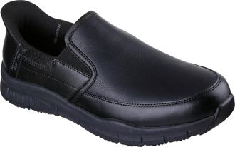 Skechers Mens Nampa Broxtin Medical Service Shoe, Black Leather/Synthetic, 9 UK