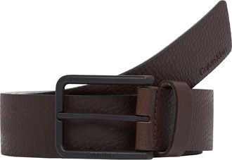 Calvin Klein Lederg&uuml;rtel CALVIN KLEIN WARMTH PB 35MM, Herren, Gr. 100, braun (schwarz braun), B&uuml;ffelleder, unifarben, G&uuml;rtel Lederg&uuml;rtel, Logodruck, Einfachdornsch