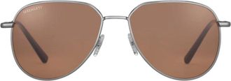 Serengeti Eyewear Haywood Aviator Sunglasses with Silver Metal Frame