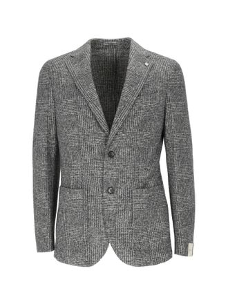 L.B.M. 1911 Grey Drop S Checkered Blazer