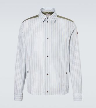 Moncler Striped cotton poplin zip-up shirt