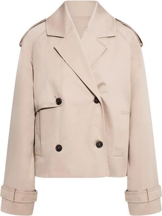 Anine Bing Jassen, Dames, Beige, M, Katoen, Rickie Cropped Trench