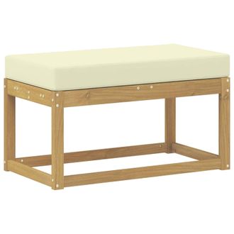 vidaXL Banco De Taburete Exterior Con Coj&iacute;n Blanco 80 X 43 X 45 Cm Vidaxl