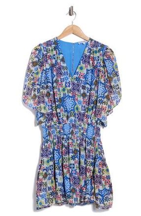 Ramy Brook Saphie Flutter Sleeve Minidress in Multi Medallion Print at Nordstrom Rack, Size X-Large