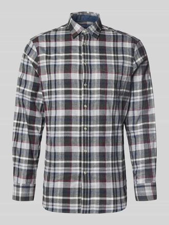 Christian Berg Regular Fit Freizeithemd mit Kentkragen in Dunkelgrau Melange, Größe 3XL