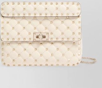 Valentino Garavani rockstud spike lamb leather quilted clutch bag