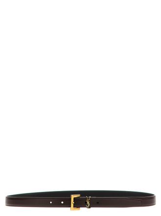 Saint Laurent Brown Logo Buckle Belt