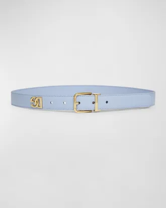 DOLCE & GABBANA Logo Belt DG ロゴ レザーベルト Light Blue DG logo belt in Light Blue for Women | Dolce&Gabbana® US