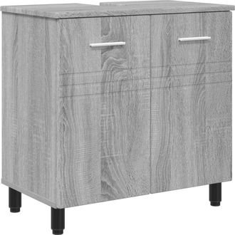 vidaXL Unidad De Tocador De Ba&ntilde;o Sonoma Gris 60 X 35 X 60 Cm Vidaxl