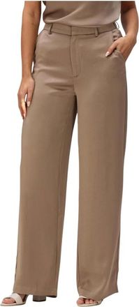 Notre-V Broeken, Dames, Bruin, L, Polyester, Hella Wijde Broek