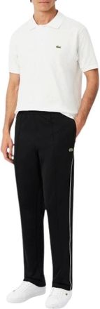 Lacoste Broeken, Heren, Zwart, L, Katoen, Trim Accent Piqu&eacute; Trainingsbroeken