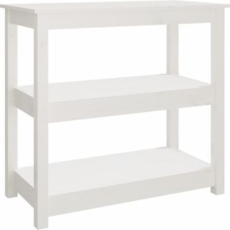 vidaXL Mesa Consola De Madera Maciza De Pino Blanco 80x40x74 Cm Vidaxl